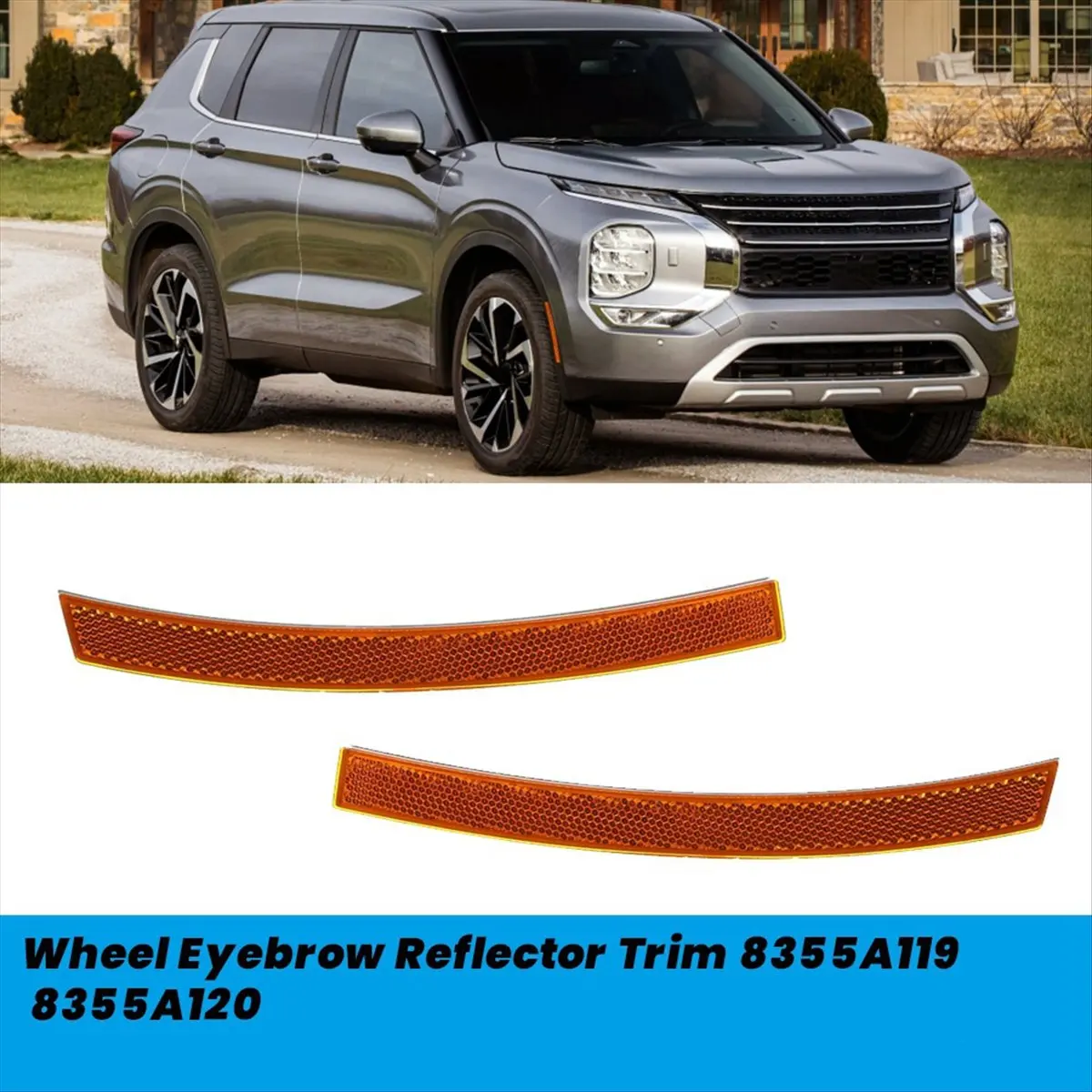 Super Sale Front Wheel Eyebrow Reflector Lamp Trim Plate for Mitsubishi Outlander Eclipse 22-24 Reflective Warning Strip 8355A11