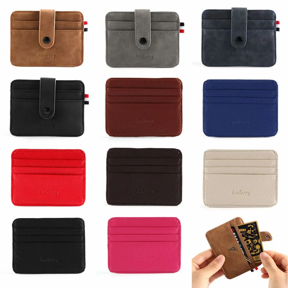 กระเป๋าสตางค์หนังใส่บัตรและเหรียญสำหรับผู้ชาย  ขนาดเล็ก  มีช่องใส่บัตรหลายใบ  ใส่บัตรเครดิตและบัตรประชาชนได้