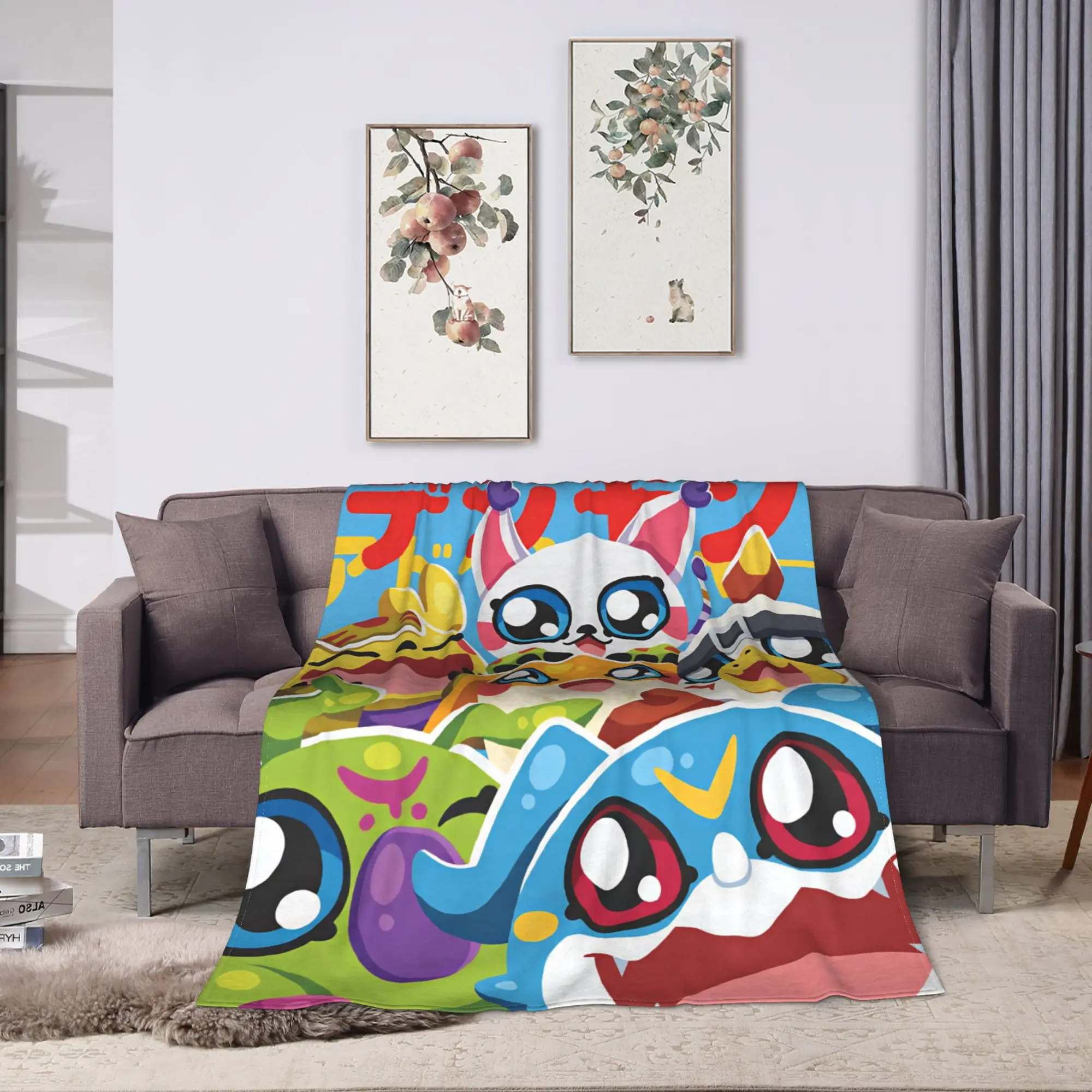 Soft BlanketsChild Picnic Digimons Throw Blanket  Flannel Bedspread For Couch Chair Print Sofa Bed Cover