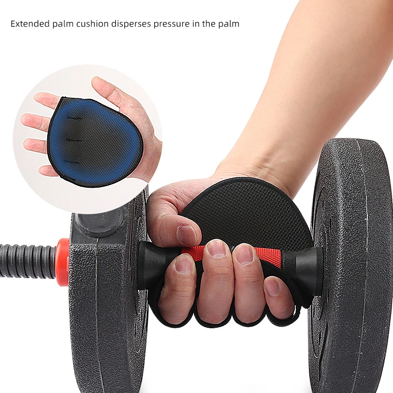 Hand Palm Protector Gym Fitness Gloves Four Finger Lifting Palm Dumbbell Grips Pads Weightlifting Training Glove Gym Workout