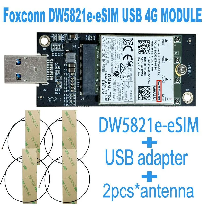 T77W968 DW5821e e-SIM DW5821e eSIM X20 LTE Cat16 1Gbps FDD-LTE TDD-LTE 4G وحدة لأجهزة الكمبيوتر المحمول ديل 5420 5424 7424 7400 7210