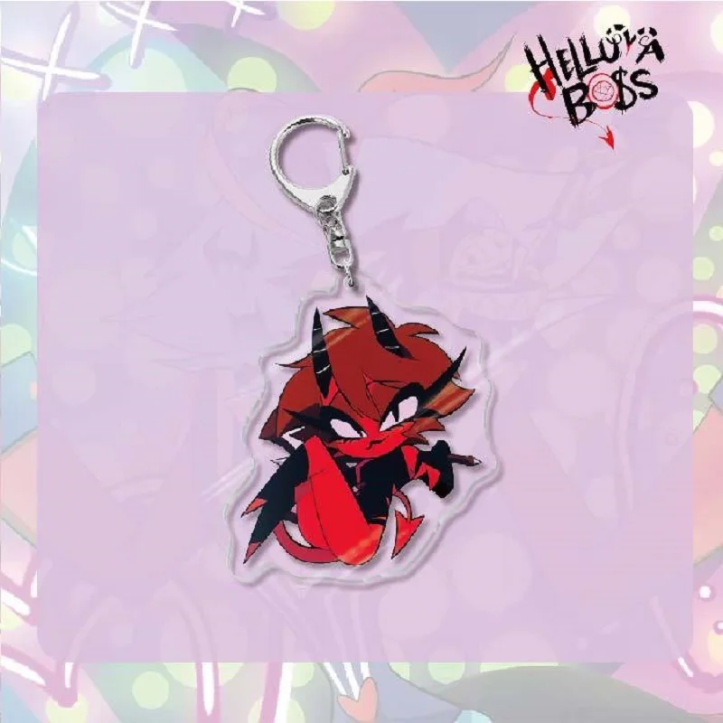 Anime Helluva Boss 6cm Acrylic KeyChain Moxxie Blitzo Loona Men Key Chain for Women Fashion Creative Figure Pendant Gifts