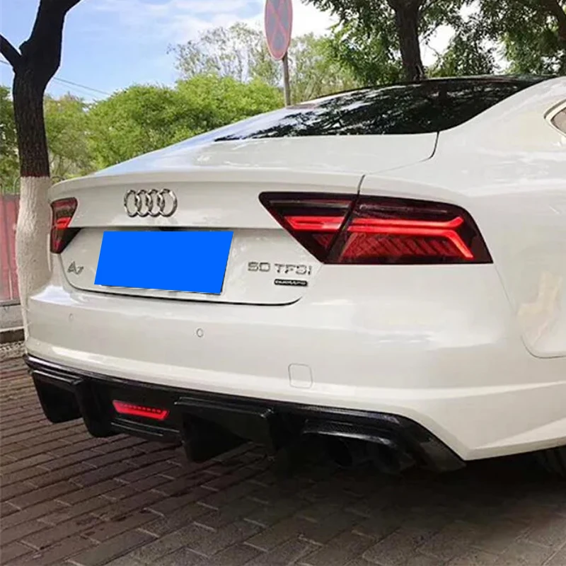 For Audi A7 S7 RS7 2012 2013 2014 2015 2016 2017 2018 Carbon Fiber Rear Bumper Diffuser Lip Spoiler High Quality Car Accessories