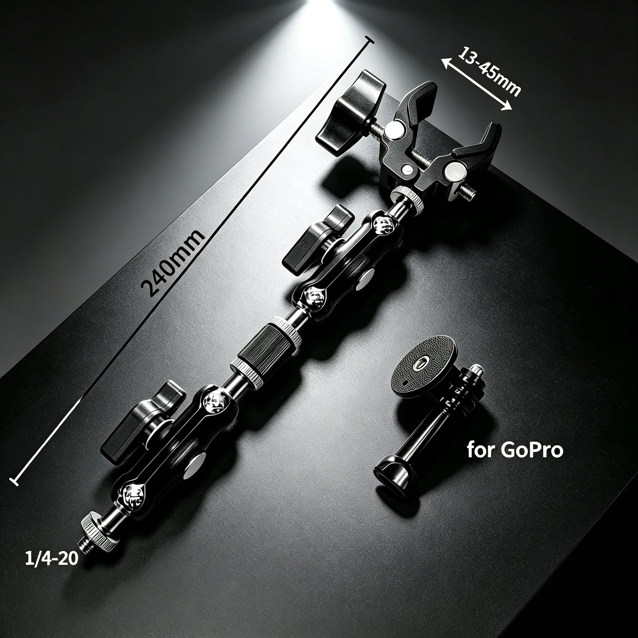 Universal Metal Super Clamp Double Ball Head Magic Arm for DSLR Monitor Light Mic GoPro Phone Mount Photography Accessories