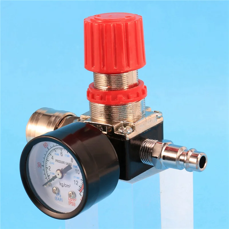 

AA49 2 шт. 1/4 дюйма регулятор давления воздушный компрессор регулятор давления редукционный клапан 3 отверстия регулирующий клапан