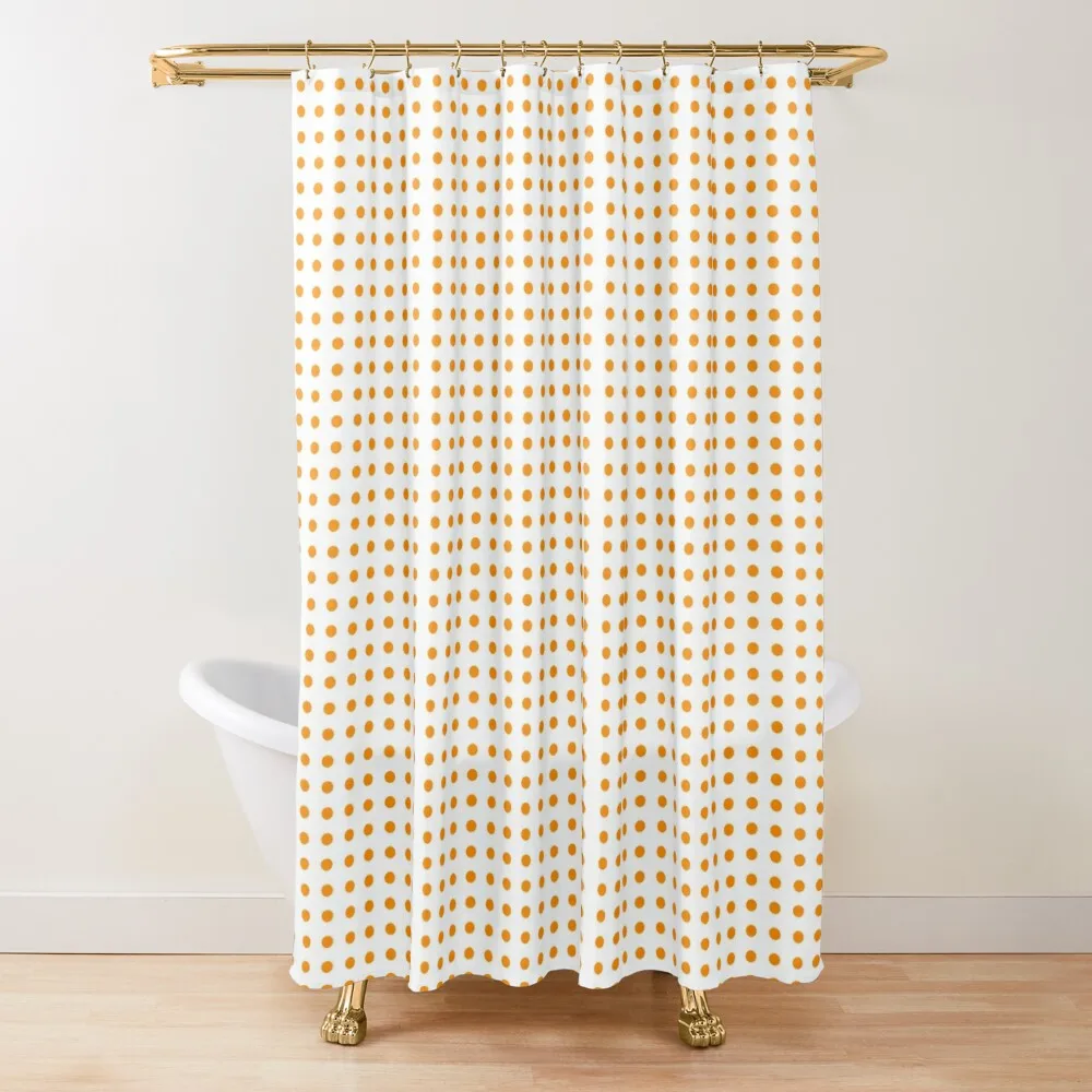 

Small Dots - Satsuma Orange Colorway - Jessica Poundstone Shower Curtain For Shower Bathroom Decor Curtain