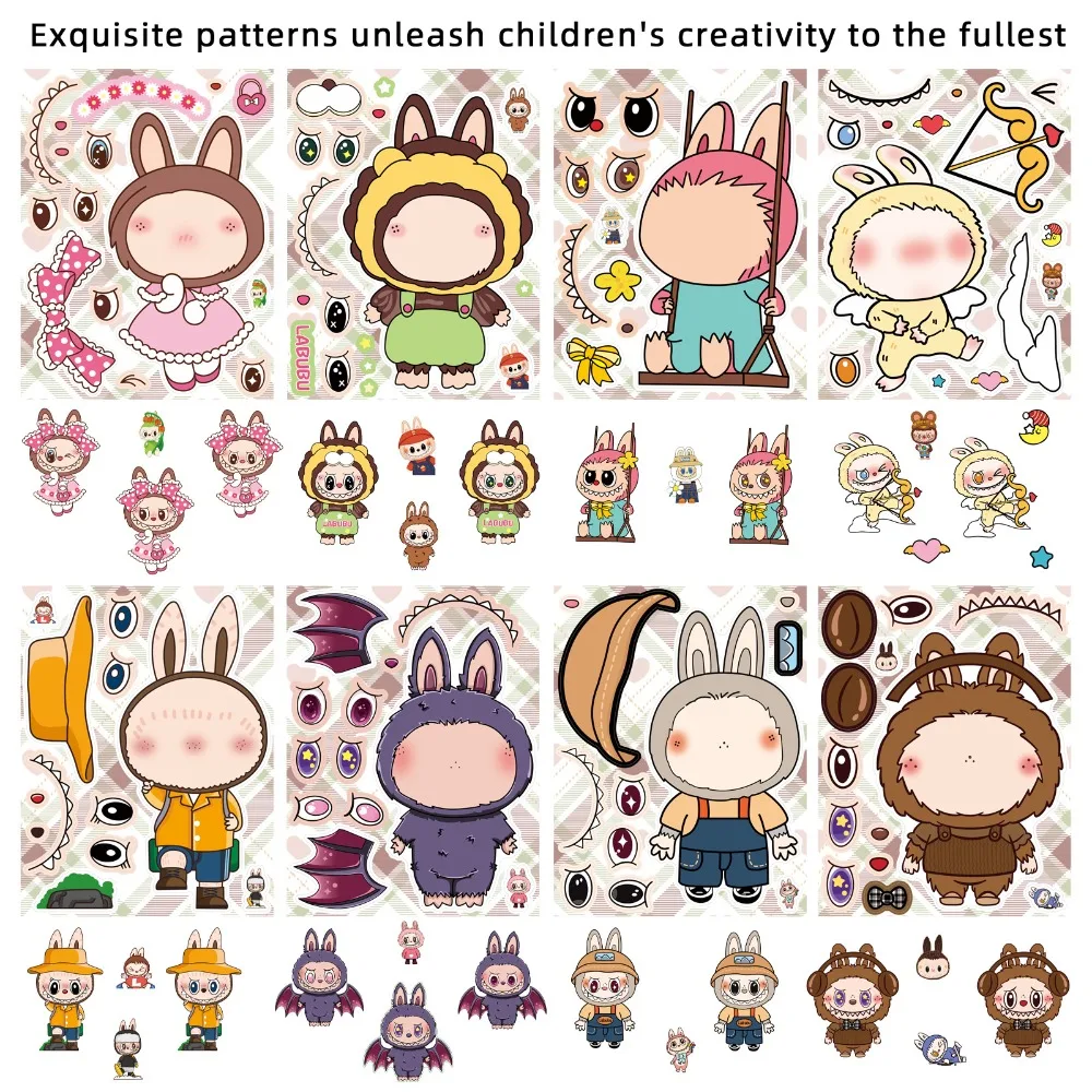 

Несколько 8-ми милых наклеек Labu с портативными аккаунтами для мальчиков-пазлами и забавными игрушками для домашнего стресса для девочек