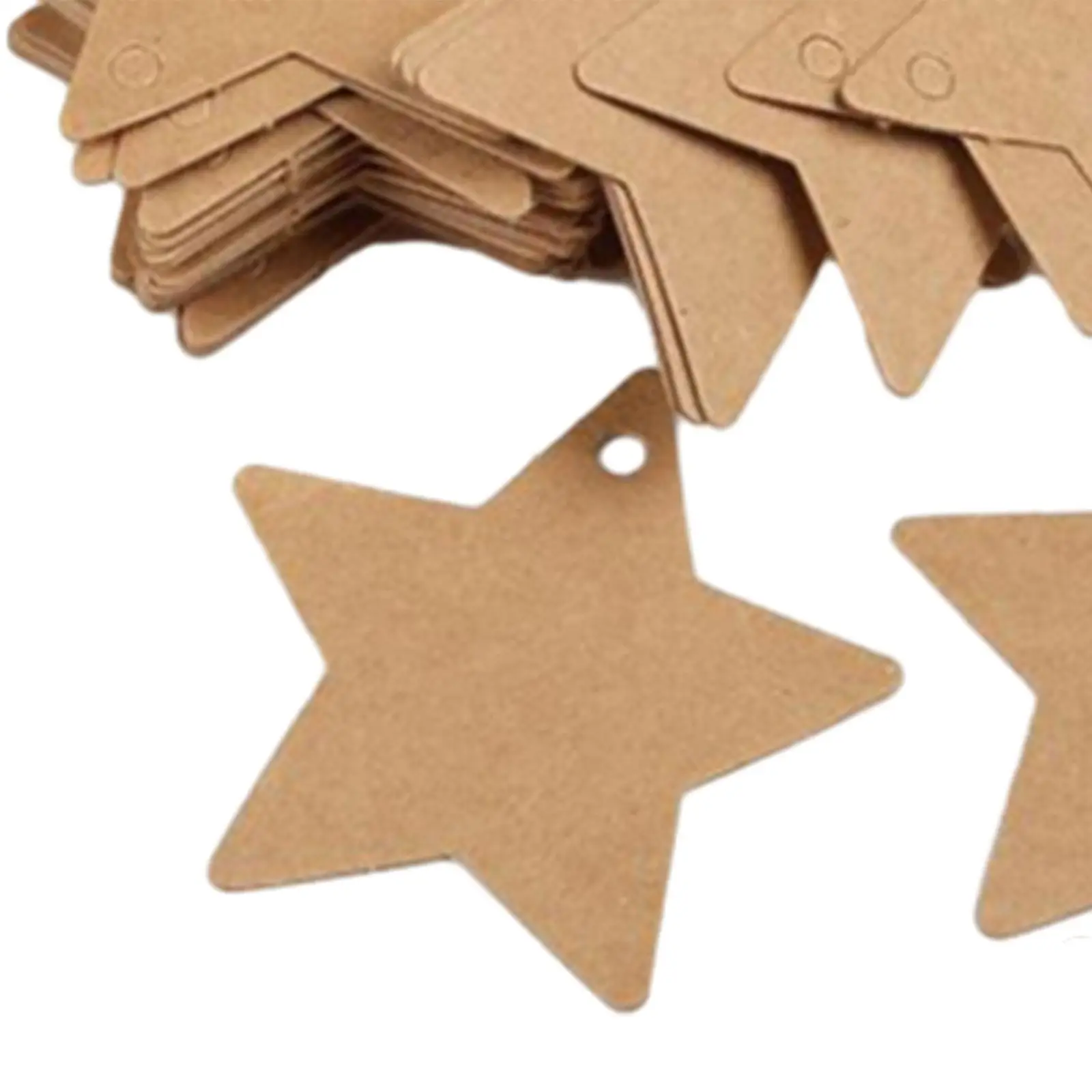 100Pcs Star Shaped Gift Tags Gift Hanging Label Tags Toy Crafts Crafting Hanging Blank Tags for Birthday Drawing Party Favors