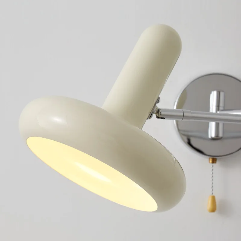 Soft Style Modern Swing Wall Lamps Iron Material Baking Paint Body E27 Rotatable Sconce Lights Bedroom Decor Pull Switch Lustres