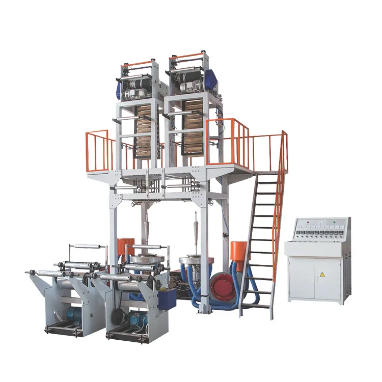 Cheap Fully Automatic Rotary Blown Film Machine, Double Die Head Extruder for PE HDPE LDPE Polyethylene Bags