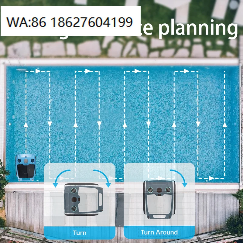 Pool Vacuum Cleaner Intelligent Navigation Double Brushes Cordless Remote Control Smart WallClimbing Autonomous