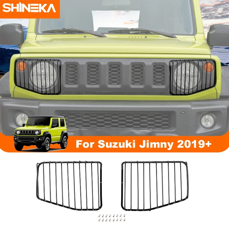 SHINEKA Car Front Headlight Light Lamp Decoration Cover Trim For Suzuki Jimny JB74 2019 2020 2021 2022 Up Exterior Accessories