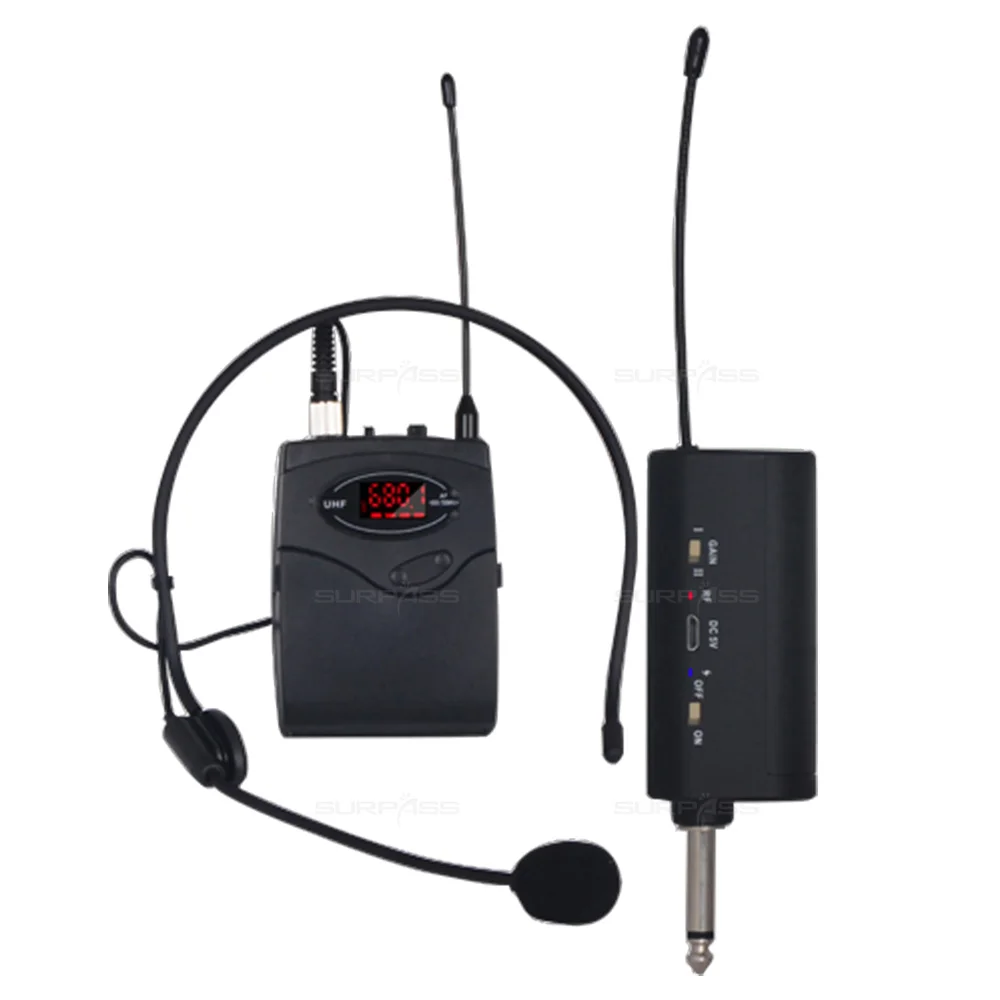Professionelles kabelloses dynamisches Headset-Mikrofonsystem, aufsteckbares Revers, Lavalier-Revers, tragbares Mikrofon für Konferenzen und Unterricht