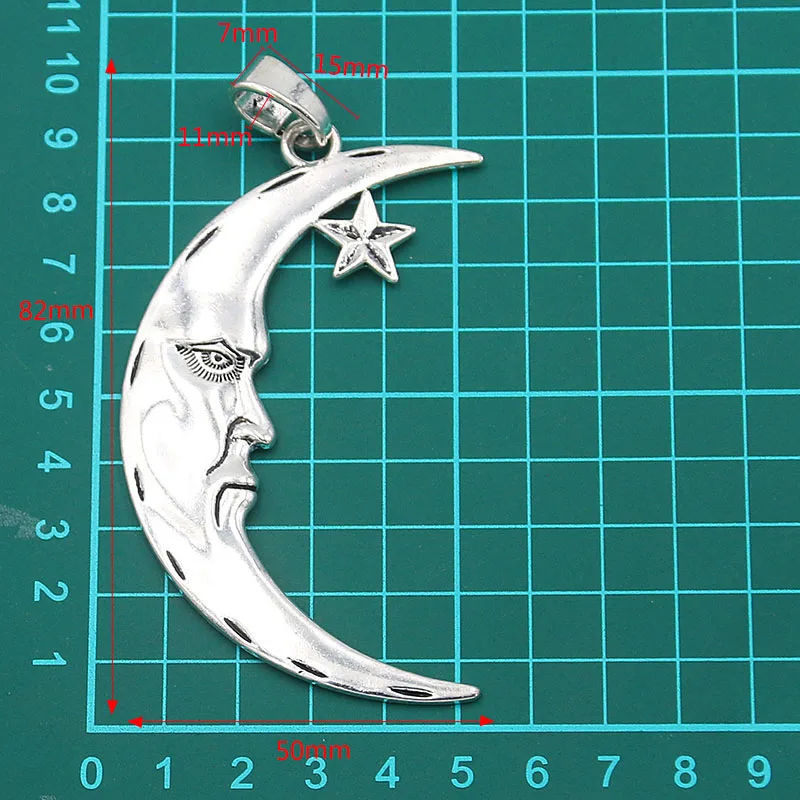 1PCS 2 Color Big Grandfather Moon Round Sun Charms Stars Pendants Handmade Decoration Vintage For DIY Jewelry Making Findings