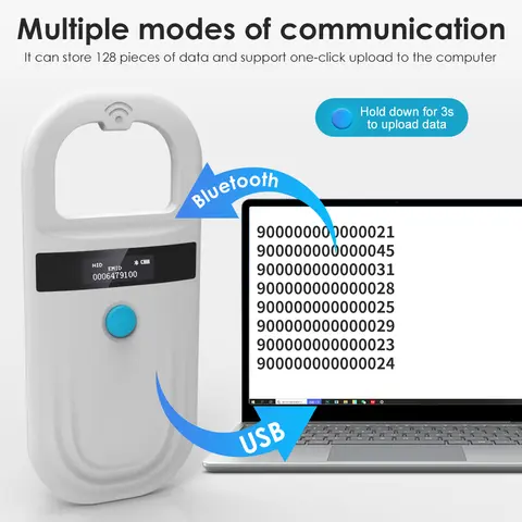Pet ID Chip Digital Scanner USB RFID Dog Cat Animal Handheld 134.2KHz Identification Tag Card Reader Chip
