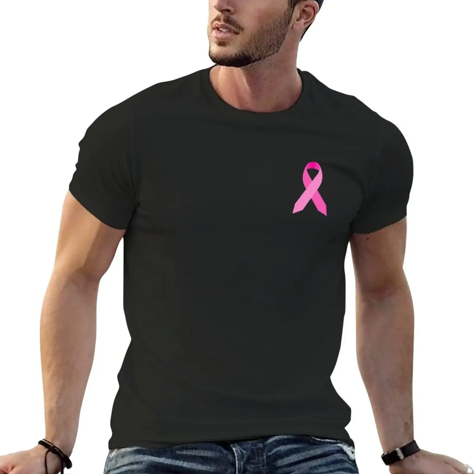 Breast Cancer Awareness Ribbon T-Shirt boys whites blue archive cheap stuff new edition t shirt men