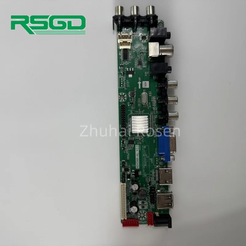 2AV Original Digital TV V59 Driver Board DVB-T2 DVB-C LCD TV Universal Motherboard HDV56R-AL V2.2 Jump Cap Adjustable Program