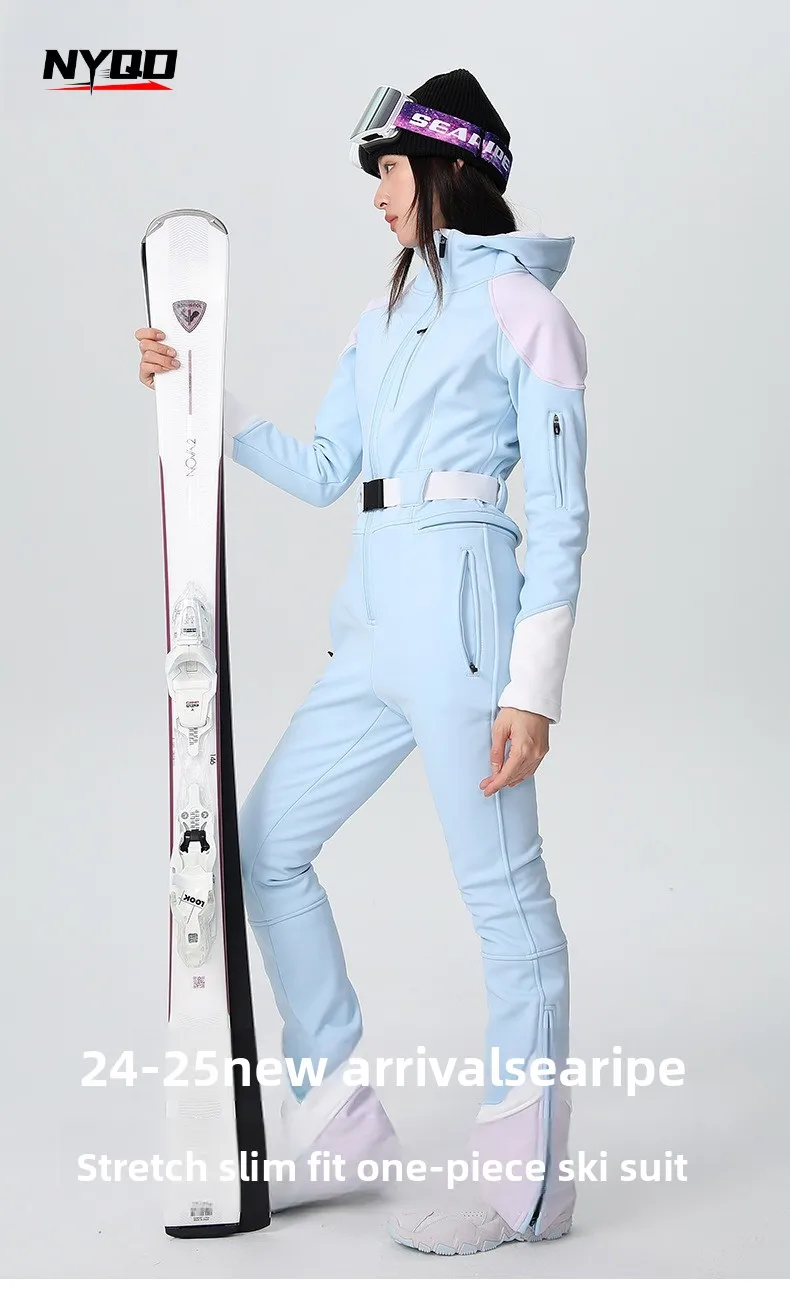 ワンピース スキーウェア レディース スーツ ハイウエスト 伸縮性 スリムフィット 薄手 スノーボード＆ダブルボード 防水 ダウン スキーパンツ スノーボード