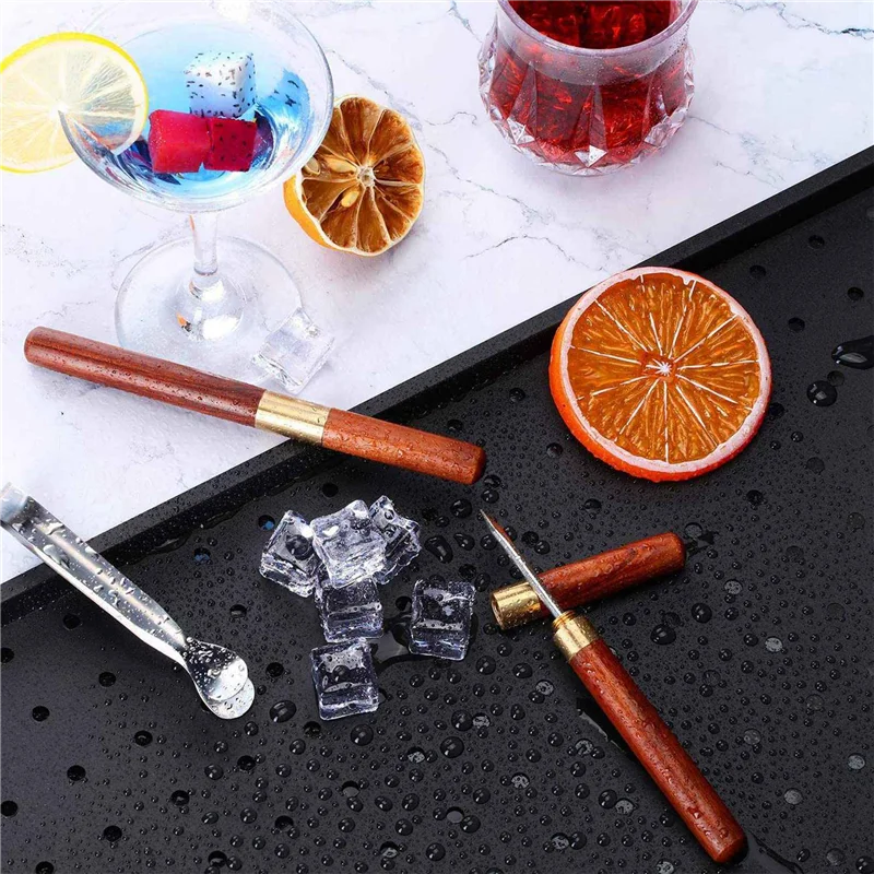 

20Pcs 6.1 Inch Stainless Steel Ice Pick Wooden Handle Ice Pick With Cover For Kitchen,Bars,Picnics,Camping