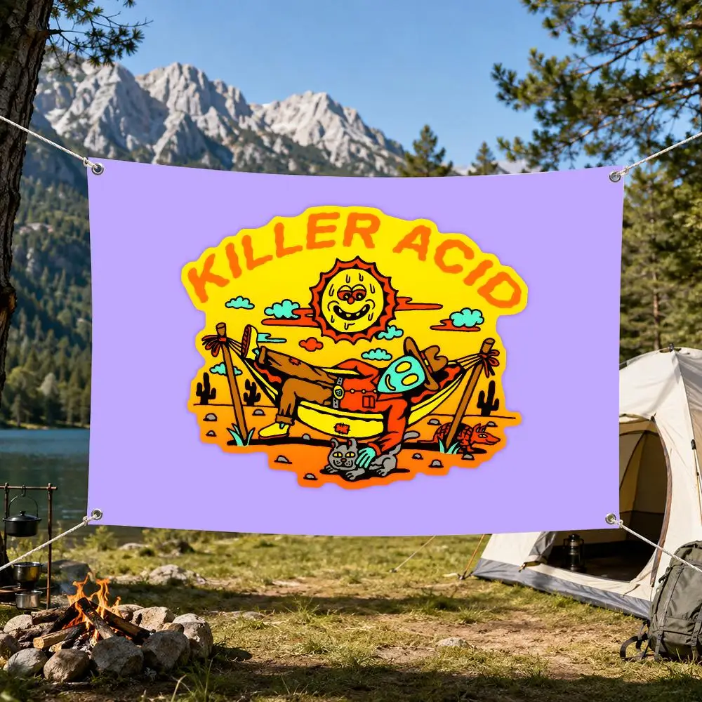 Anime K-Killer Acid Flags Aesthetic Wall Tapestry Printed Wall Hanging Living Room Party Outdoor Decor