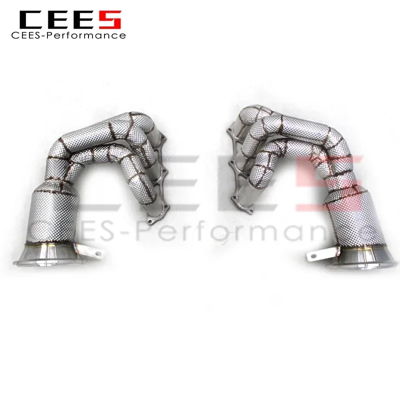 CEES Performance Engine SS304 Turbo Exhaust manifold For Porsche 911 992 GT3 4.0 2017-2023 Downpipe with cat