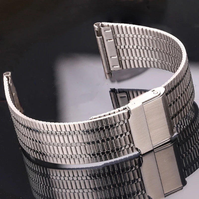 Thin Breathable Watchbands Stainless Steel Watch Bracelet Band 20mm 22mm Women Men Strap Quick Release Spring Bar