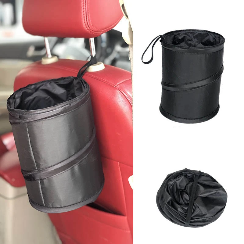 Car Trash Can Car Storage Bucket Spiral Bucket Folding Trash Can Portable High Quality Oxford Cloth Practical Storage Bucket