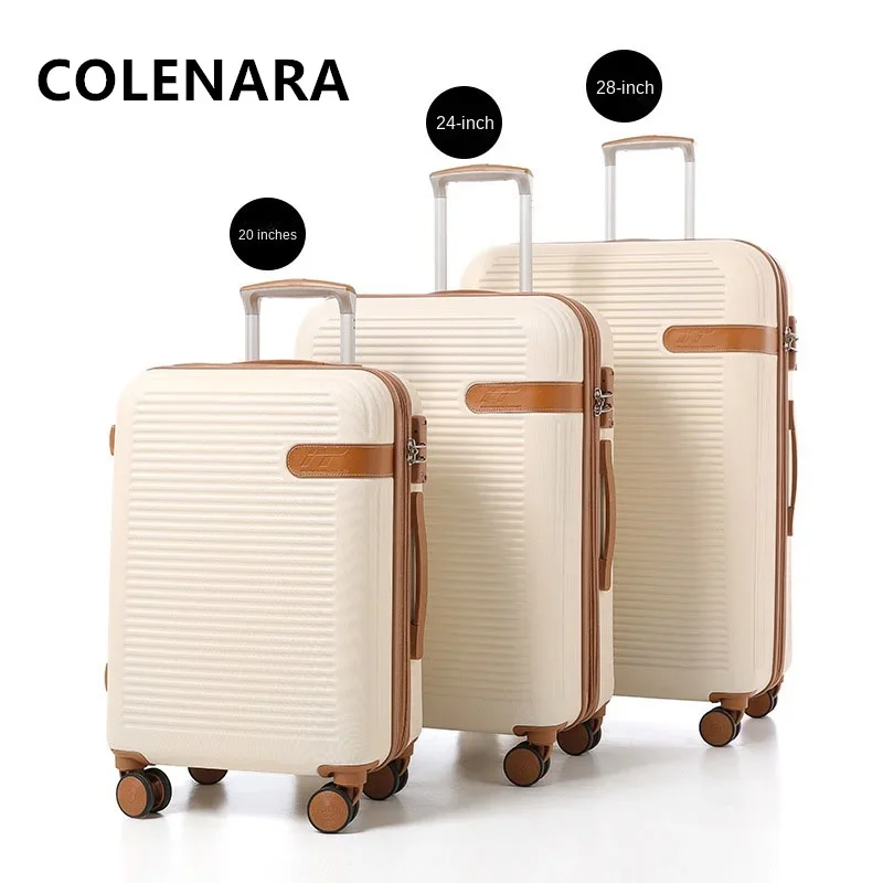 COLENARA Handheld Travel Suitcase 20 Inches Sturdy and Durable Boarding Box 28" Large Capacity Trolley Case 24" Cabin Luggage