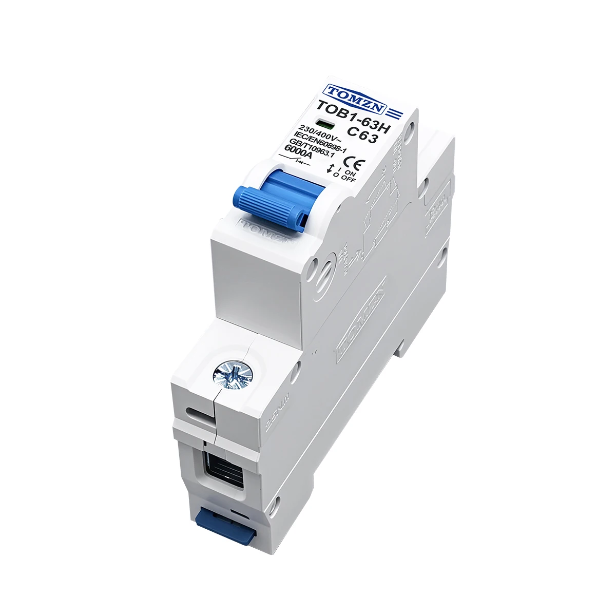 TOMZN AC MCB TOB1-63H C Curve 230/400V~ 50/60Hz Mini Circuit Breaker 1P 2P 3P 4P 3A 6A 10A 16A 20A 25A 32A 40A 50A 63A