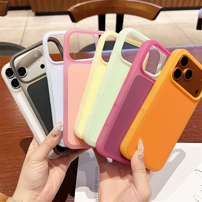 Original Flüssigsilikon Candy Jelly Farbige Matte Weiche Hülle für iPhone 18 Pro 17 16 15 Pro Max Stoßfeste Bumper-Schutzhülle – Detail 12