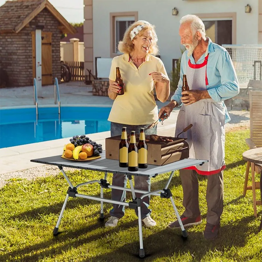 Mesa de acampamento dobrável ao ar livre resistente e ajustável