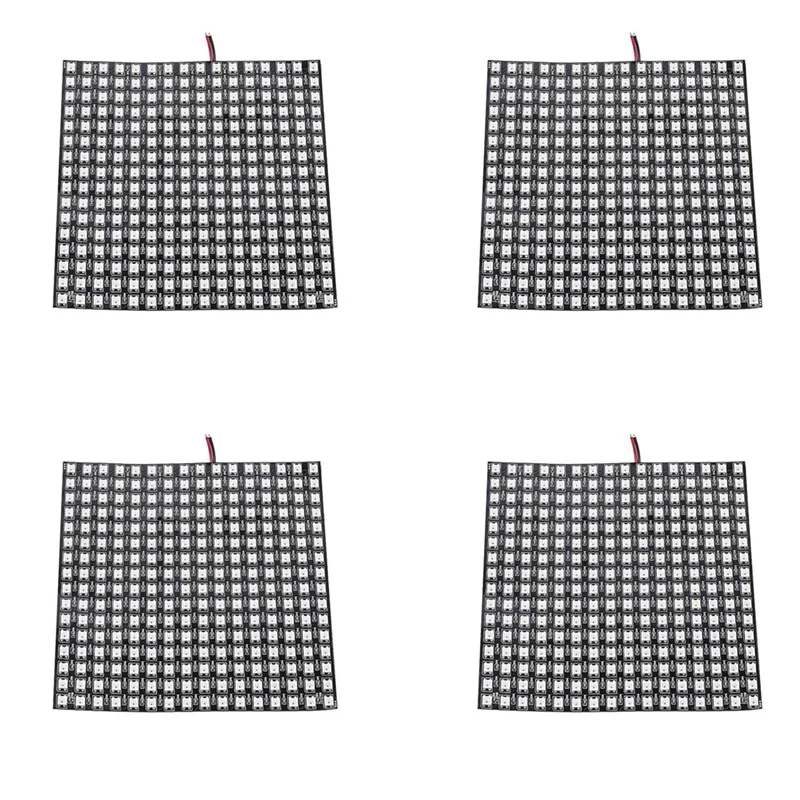 4X WS2812B LED RGB Flexible Pixel Panel 16X16 Individually Addressable Panel Light LED Module Matrix Screen