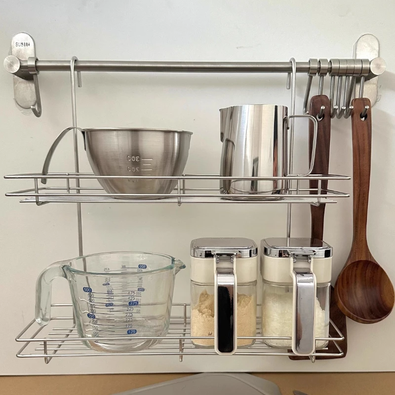 

Wall Mounted Kitchen Drainer Rack Over Sink Dish Drying Rack with Utensil Sponge & Towel Storage Space Saving Wall Hanging Shelf