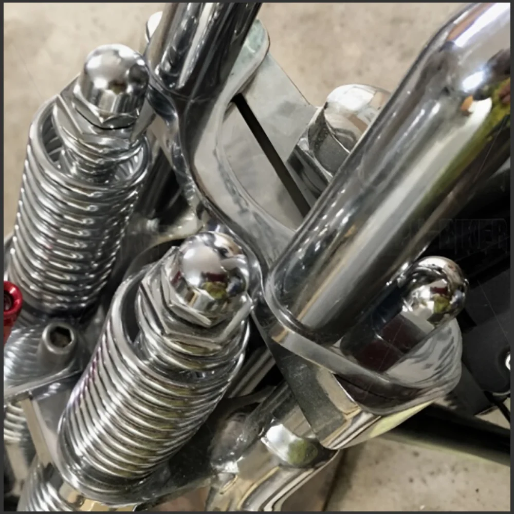 FOR Harley Springer DNA Paughco Springer Fork Tree Handlebar Adapter Top Clamp 3.5 Wide Riser Iron Black Chrome