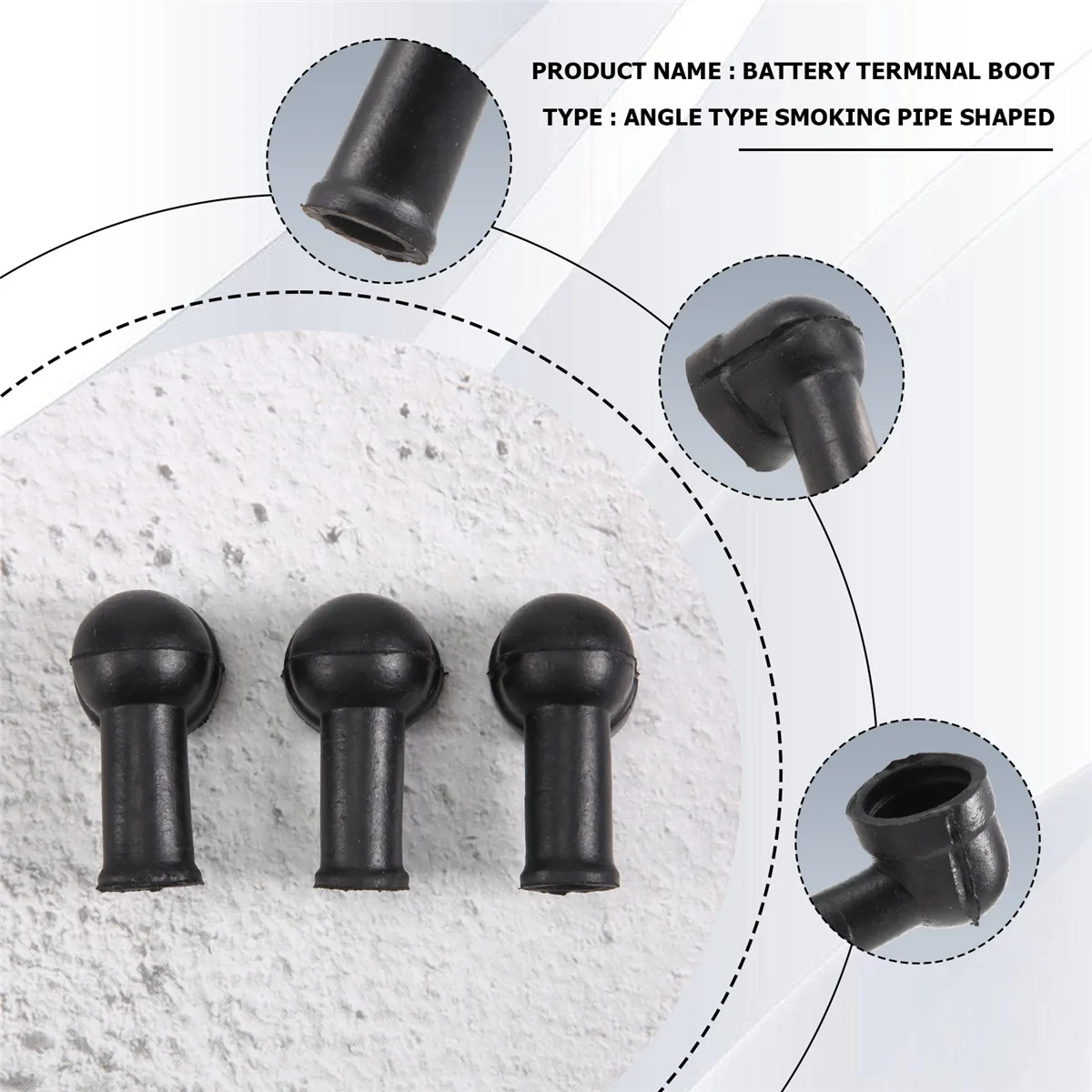 Unik! 8 Buah Sepatu Bot Penutup Isolasi Terminal Baterai PVC Berbentuk Pipa Rokok Hitam 15Mm X 8Mm