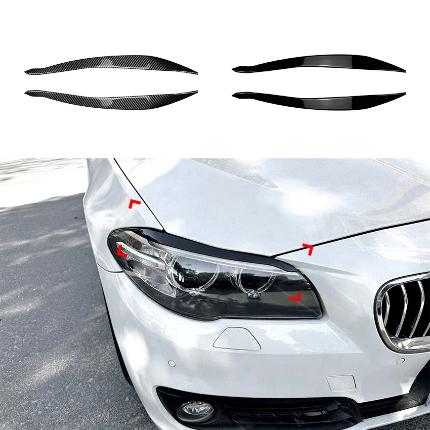 

A Pair For BMW 5 Series F10 F11 525i 530i 535i 2015-2017 Front Headlight Eyebrow Trims Cover Car Stickers