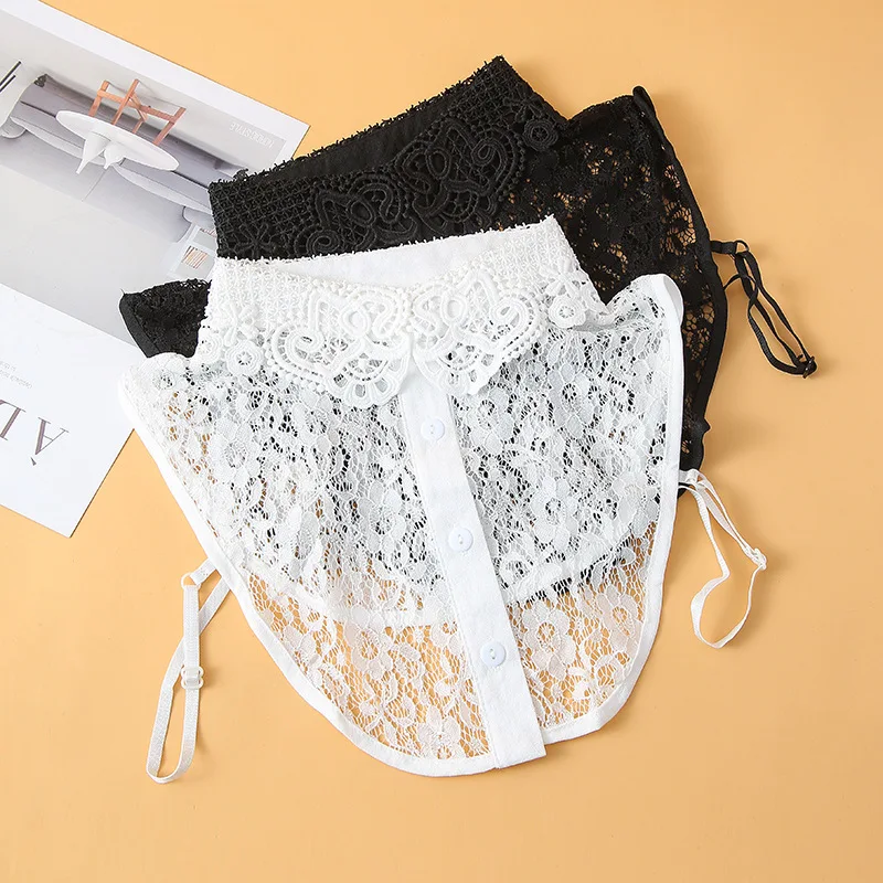 إكسسوارات الملابس ذاتية الصنع أنيقة عتيقة من الدانتيل ديكي مطوي بياقة بيتر بان قابلة للتنفس للنساء للاستخدام اليومي #4