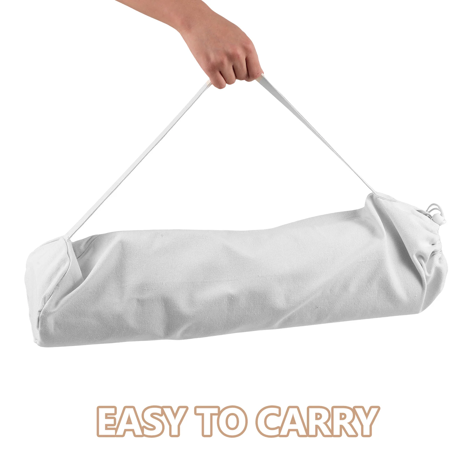 

s Yoga Mat Storage Bag White Canvas Large Capacity Gym Home Decor Carrier Pouch Adjustable Strap Yoga Bag Container