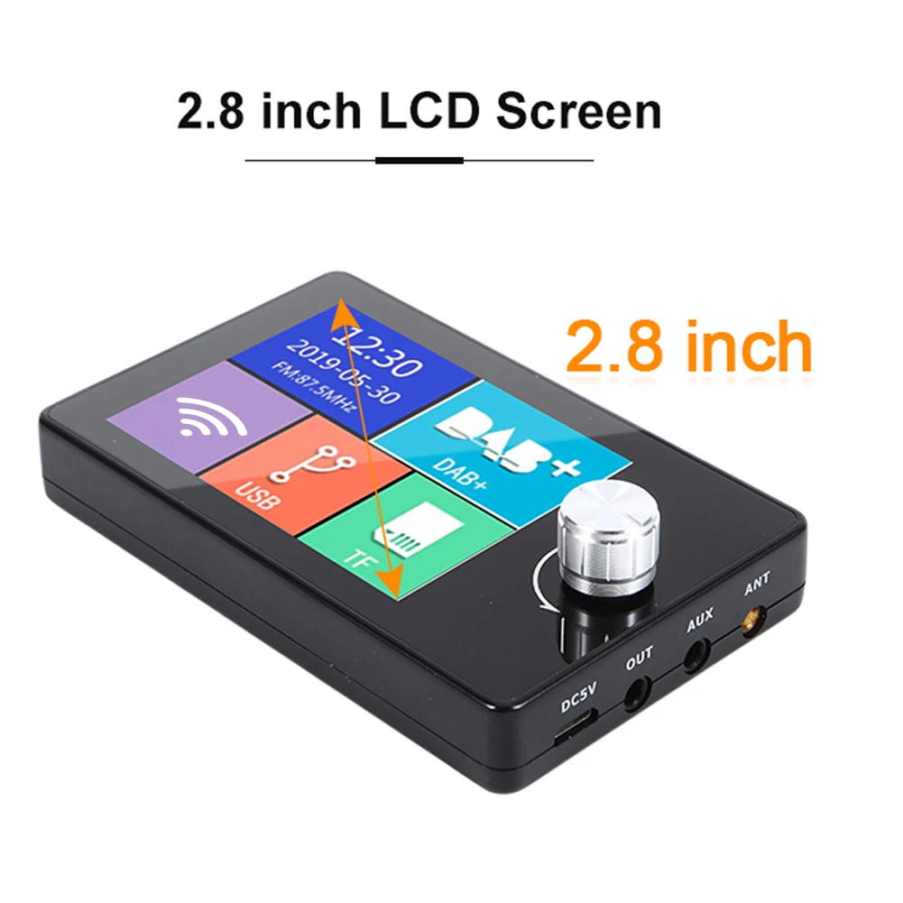 

2.8 Inch Color Screen DAB Digital Broadcast Receiver Cars Video Display MP3 DAB Radio FM Receiver USB BT TF Card Player