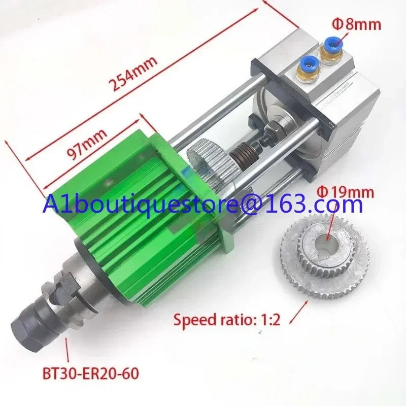 Husillo sin potencia BT30, husillo de cambio de herramienta semiautomática neumática de cilindro adecuado para grabado, perforación, recortar metal