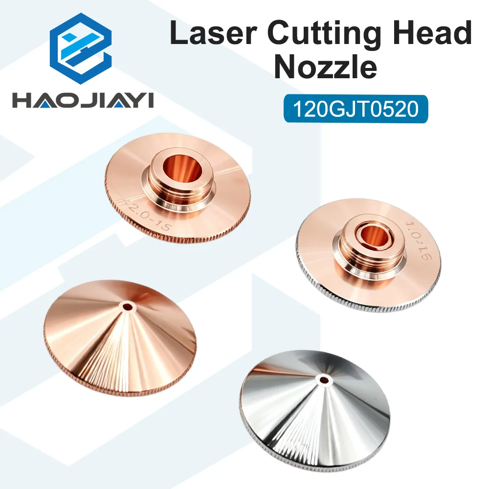 120GJT0520 D32mm Fiber Laser Cutting Nozzle Single Double Layer Copper Nozzle for Laser Cutting Head Replacement Parts