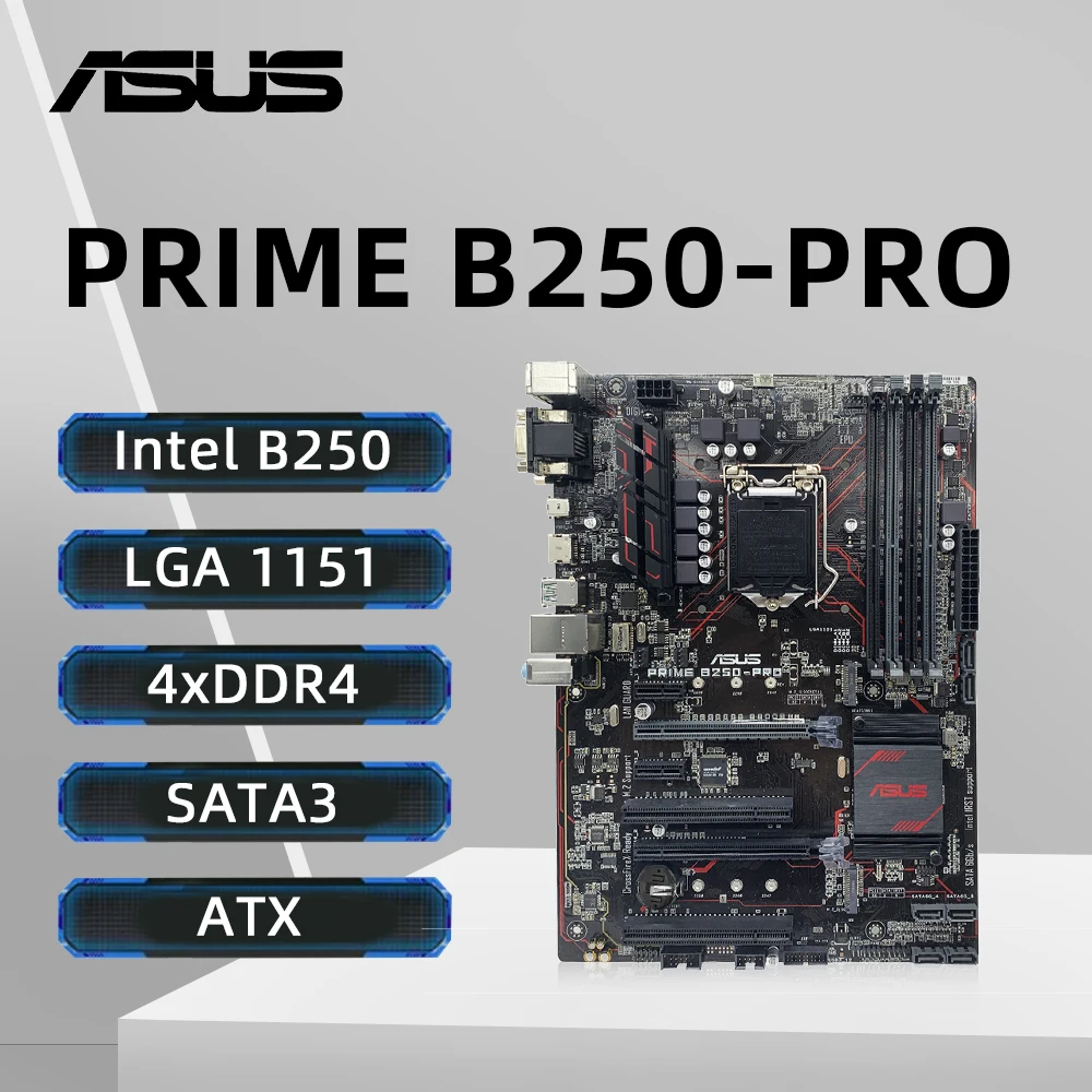 asus prime b250 pro motherboard suporte i7 7700k 6700k i57600k 6500 i3 7350k 6300 cpu lga1151 ddr4 2400mhz sata iii nvme m2 01