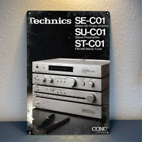 Technics Verstärker Vintage Stereo Audiophile Hi-Fi Metallposter - 20x30cm Schild - Aluminium