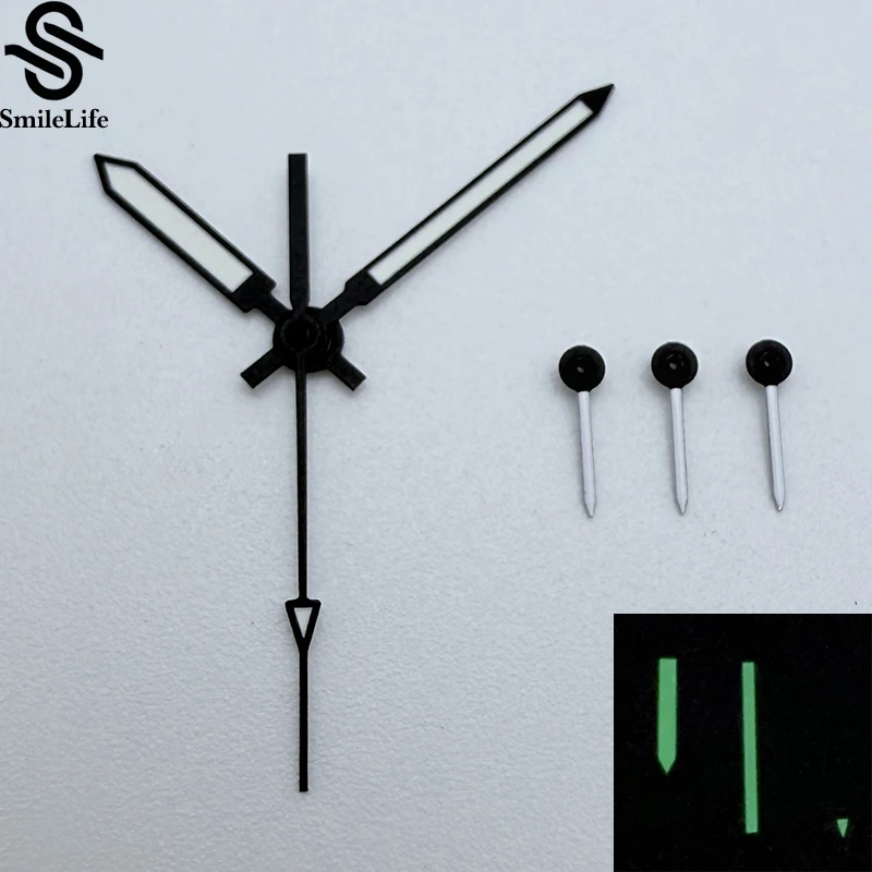 SmileLife グリーン発光 VK63 時計針時計アクセサリー VK63 6 針ムーブメントブラックホワイト