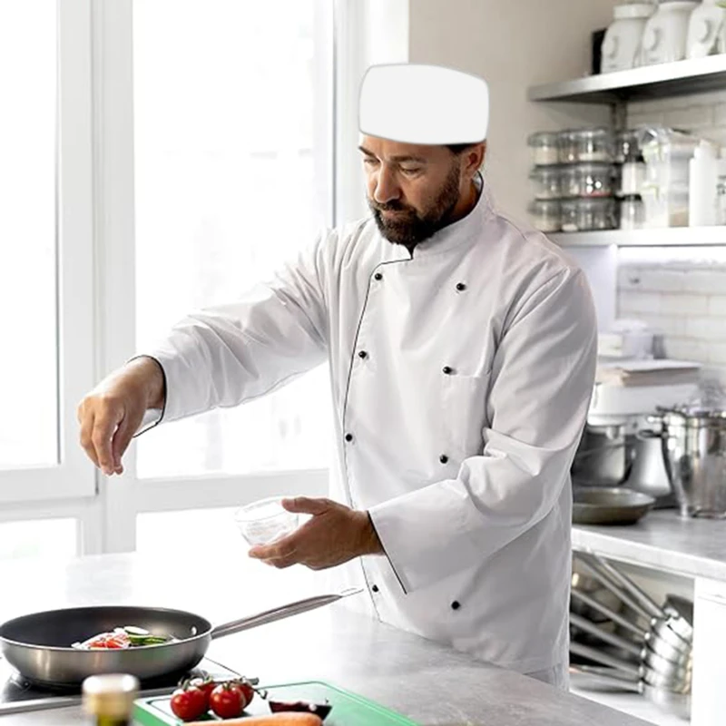 Chapeau de chef en maille pour la cuisine, chapeau de chef de restaurant, chapeau de boulanger, casquette de cuisine, chapeau de travail de service alimentaire, chapeau de cuiseur, uniforme de cuiseur, femmes et hommes, 1PC