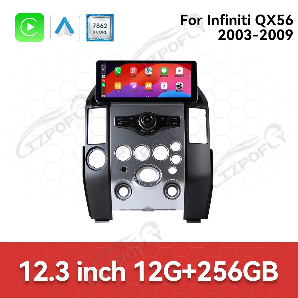 

Android 14 Car DVD Player 12.3 Inch GPS Navigation For Infiniti QX56 2003-2009 Car Radio player Auto Video stereo Multimedia