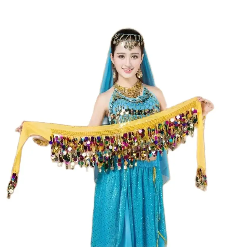 

Oriental/Indian Belly Dance Coin Belt BellyDance Hip Scarf Golden Coins Belly Dance Costume Accessories Dancing Coin Belt