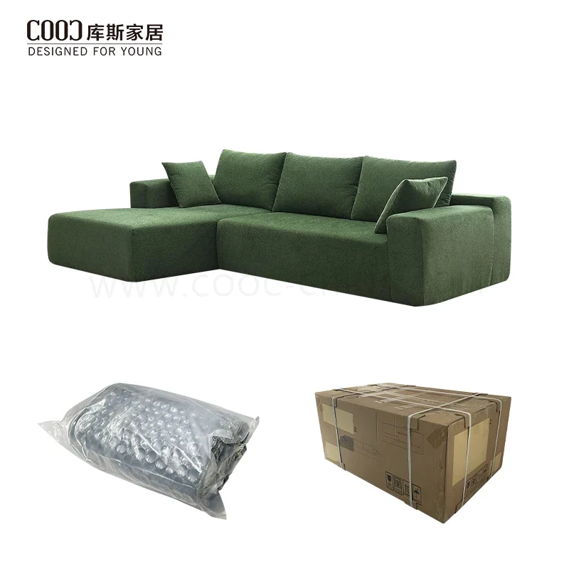 Vaccum Compression Sealed Packing Sofa Home Living Room Furniture Modern Fabric Floor Corner Sectional Sofa