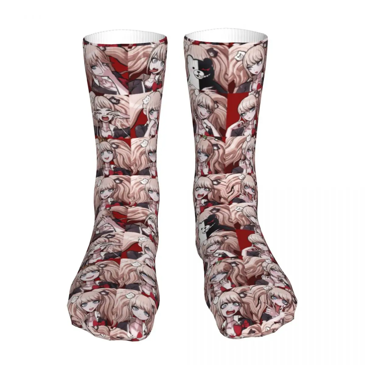 Fashion Socks Male Mens Women Novelty Junko Enoshima Socks Danganronpa Graphic Socks Spring Summer Autumn Winter