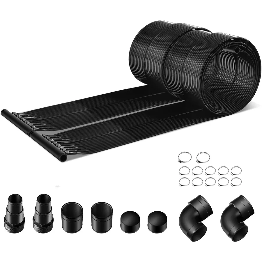 

Solar Pool Heater 2.5 x 16.5 Feet In-Ground/Above-Ground Swimming Pool Heating System Weatherproof Pool Warmer Portable Solar P